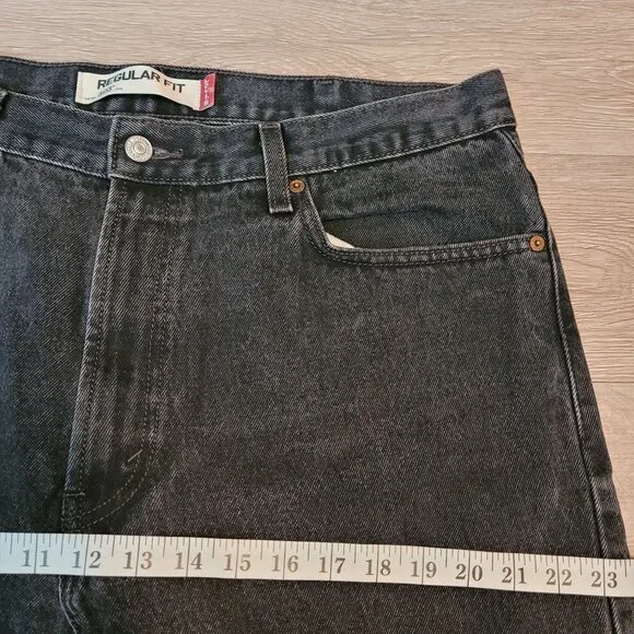 Vintage Levi's Jeans Mens 38x30 Black 505 Regular Fit Y2K Cotton Denim Western - Picture 9 of 12
